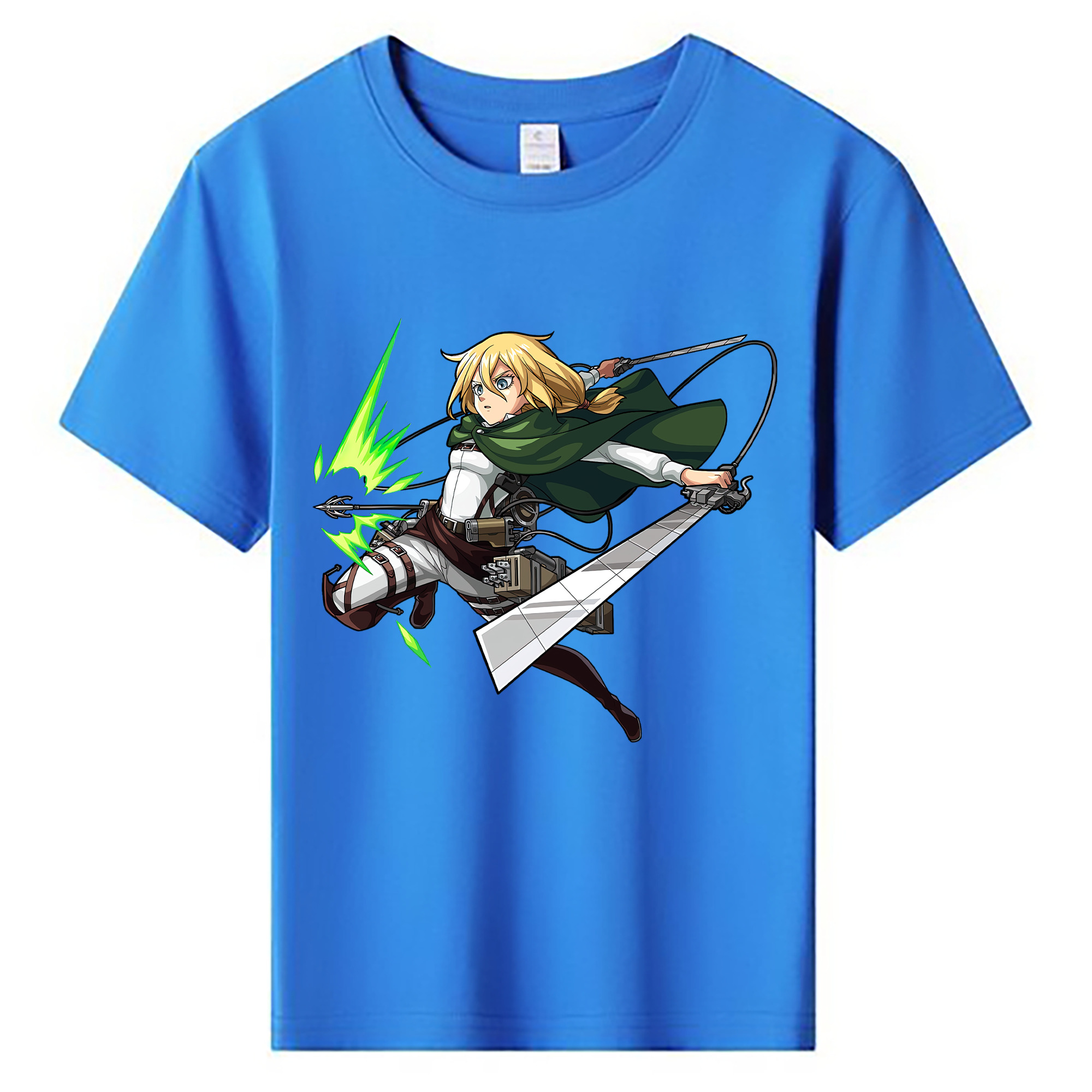 （画像用） 進撃の巨人 クリスタ·レンズ Attack on Titan Christa Lenz 綿100％キッズTシャツ（フロントプリント）